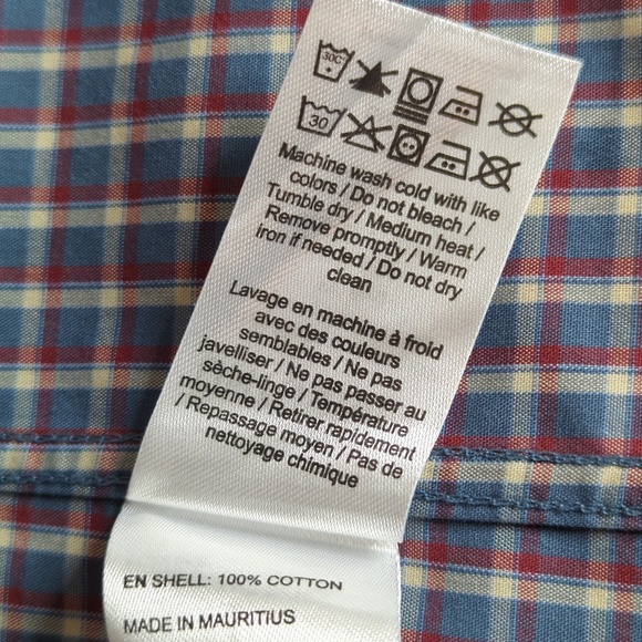 Untuckit Blue Red Check Wrinkle-Free Long Sleeve Fabiano Shirt Small - Picture 14 of 14